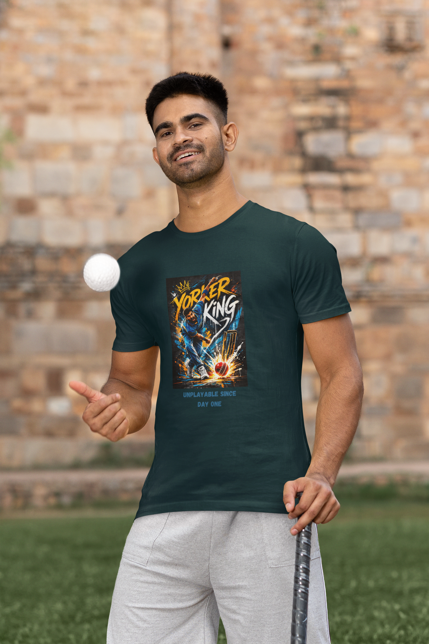 orker King cricket bowler graphic t-shirt unplayable since day one design