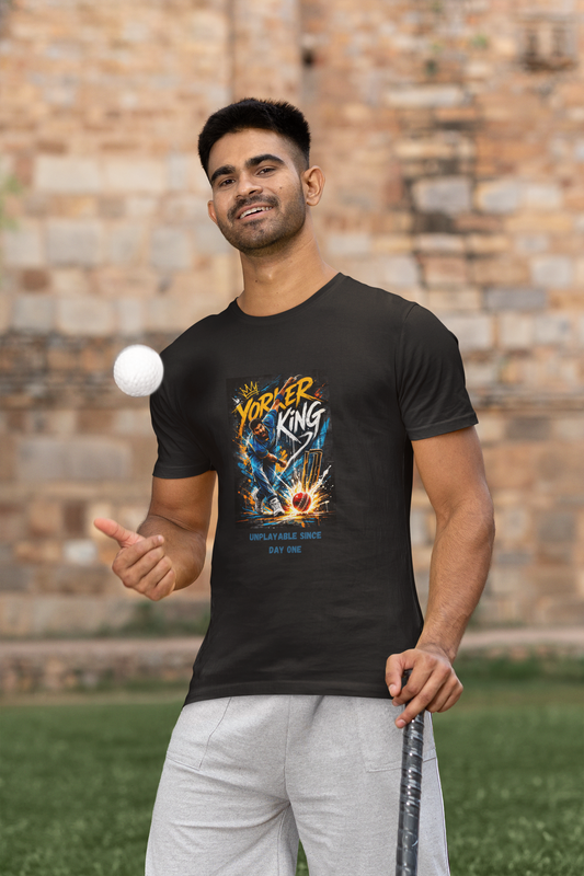 orker King cricket bowler graphic t-shirt unplayable since day one design