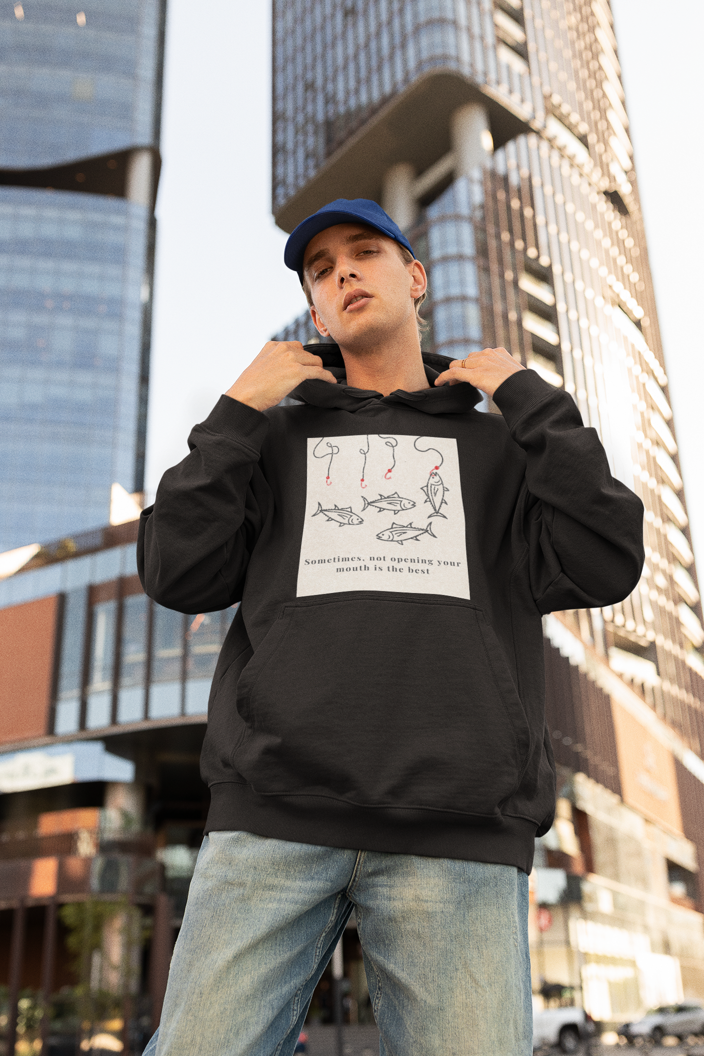 Oversized maroon unisex hoodie with aesthetic fish graphic print, Gen Z streetwear style, relaxed fit sweatshirt India