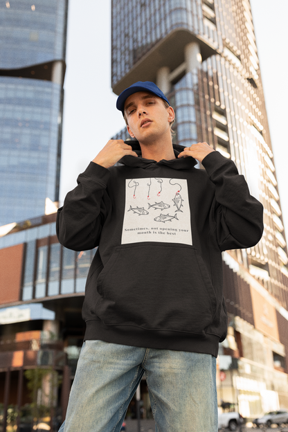 Oversized maroon unisex hoodie with aesthetic fish graphic print, Gen Z streetwear style, relaxed fit sweatshirt India