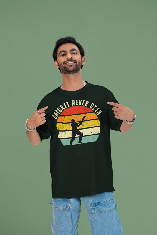 Oversized Tshirts _Cricket Never Sets