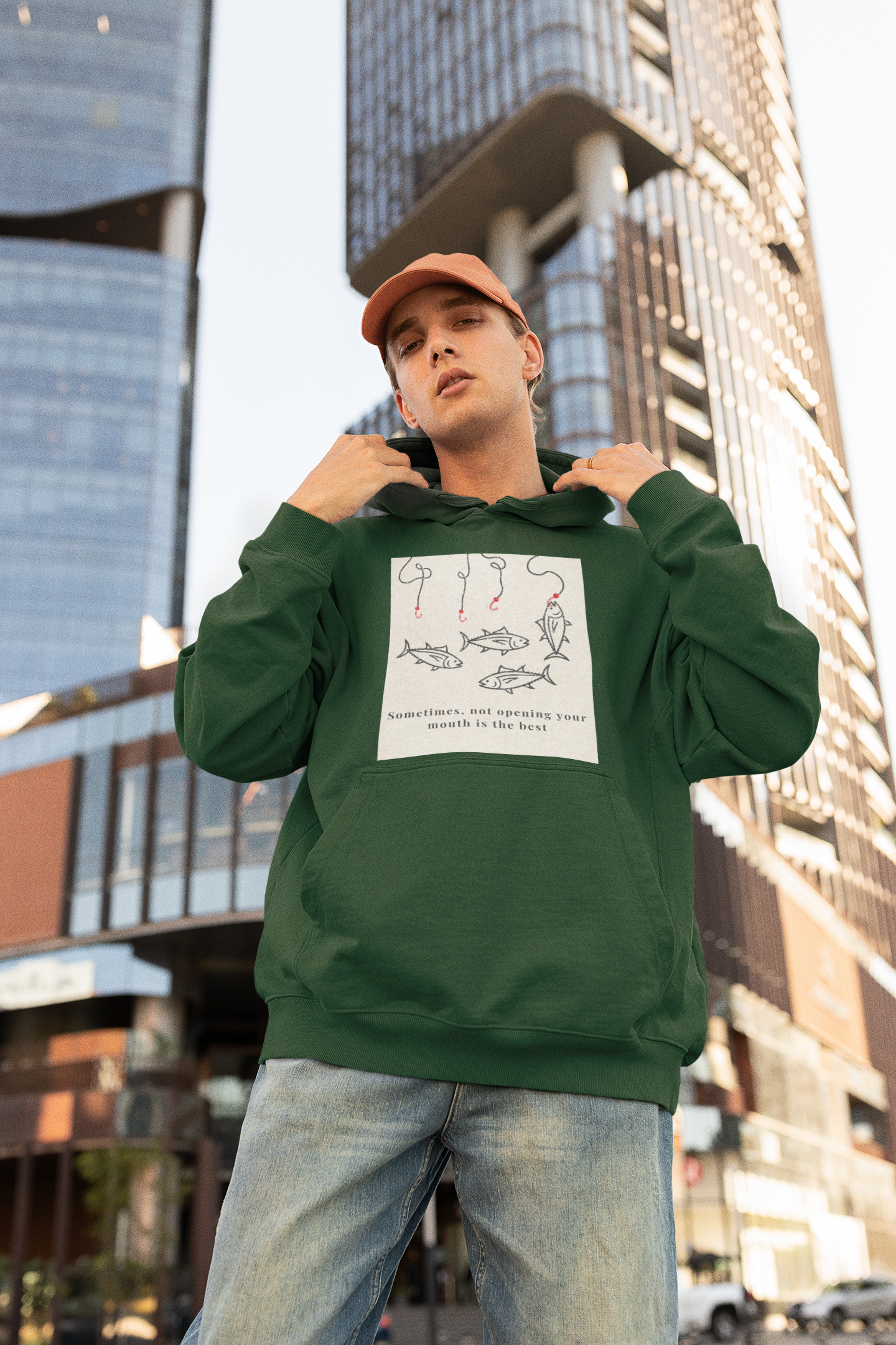 Oversized maroon unisex hoodie with aesthetic fish graphic print, Gen Z streetwear style, relaxed fit sweatshirt India