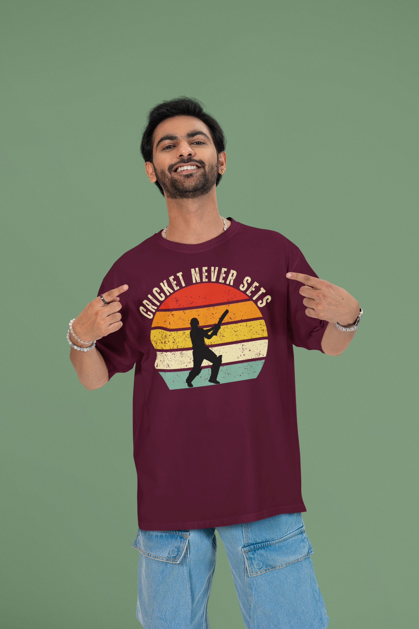 Oversized Tshirts _Cricket Never Sets