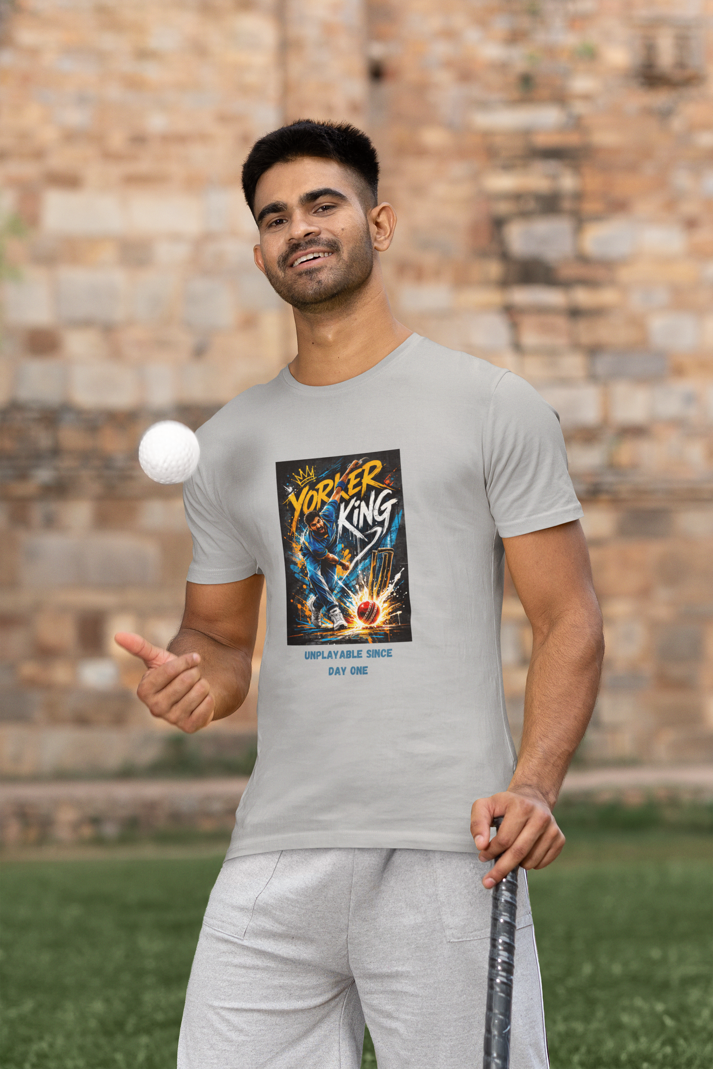 orker King cricket bowler graphic t-shirt unplayable since day one design