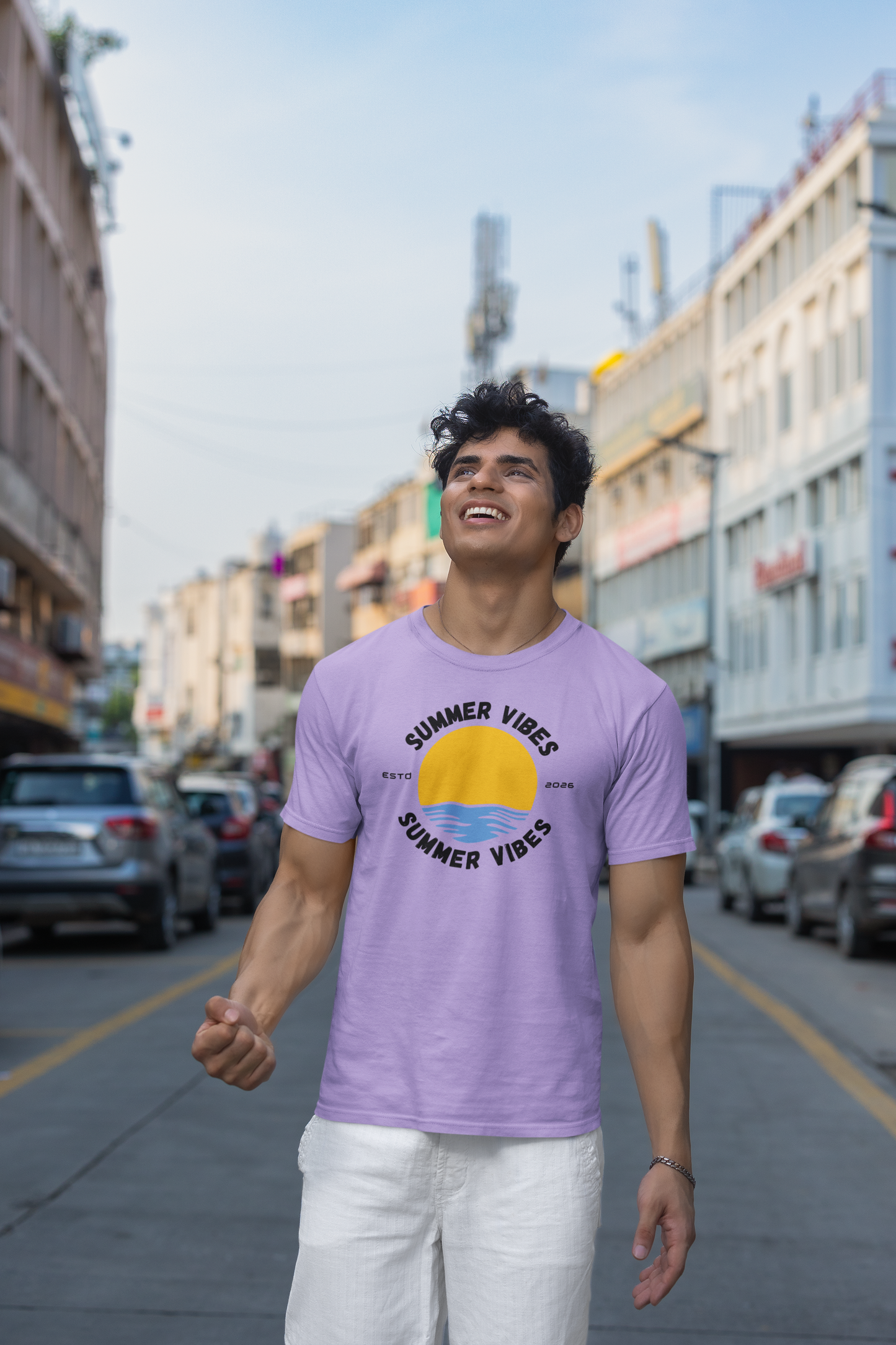 Men's T-Shirt | Summer Vibes Printed T-Shirt | Trendy Casual Combed Cotton Tee | Beach Wear Graphic T-Shirt