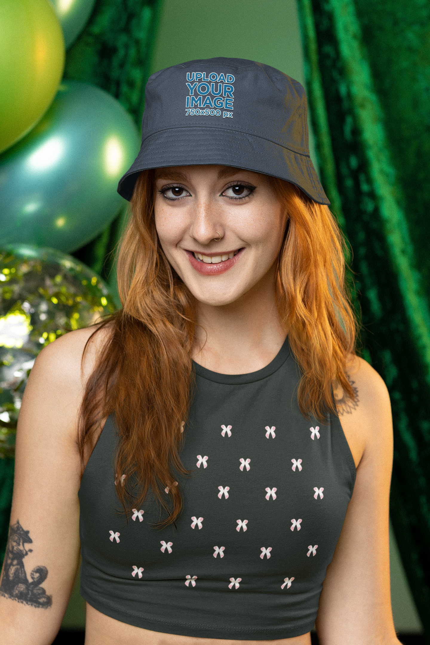 Stylish women’s crop tank top with bow print for casual everyday wear
