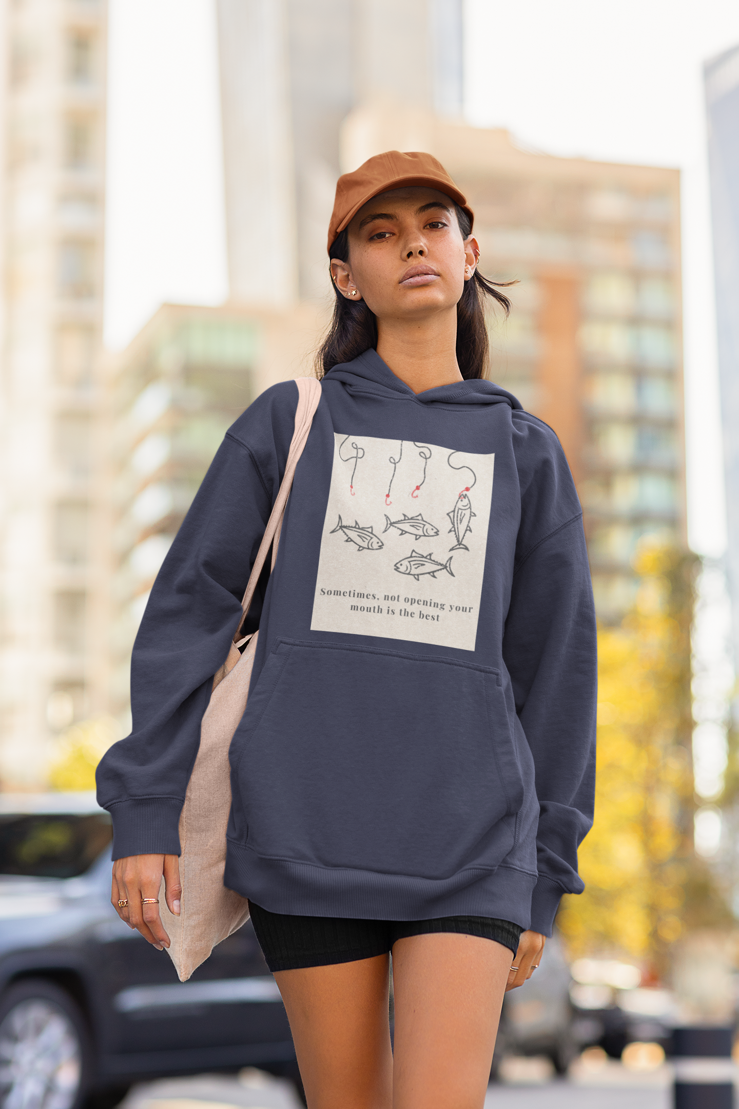 Oversized maroon unisex hoodie with aesthetic fish graphic print, Gen Z streetwear style, relaxed fit sweatshirt India