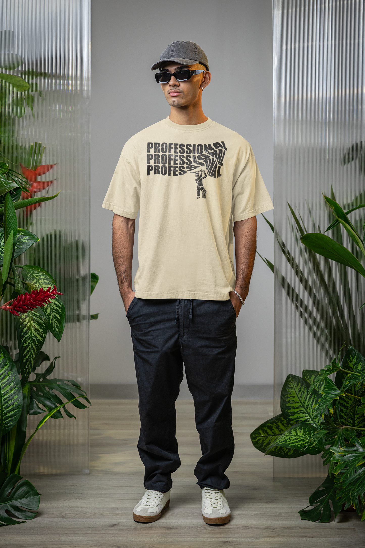 Professional Oversized Cricket T-Shirt for Men | 220 GSM Heavyweight Cotton | Bio-Washed Street Style | Made in India