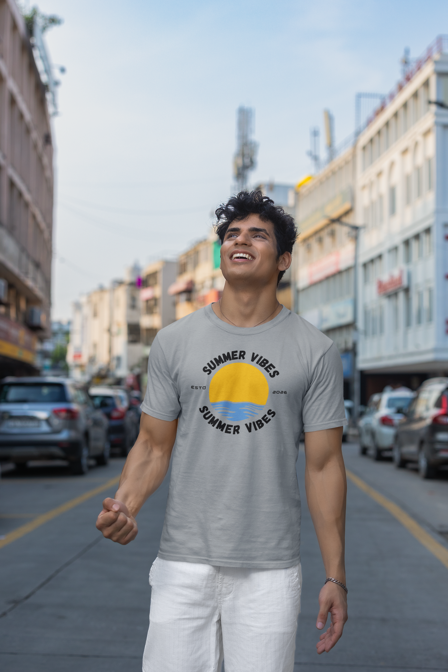 Men's T-Shirt | Summer Vibes Printed T-Shirt | Trendy Casual Combed Cotton Tee | Beach Wear Graphic T-Shirt