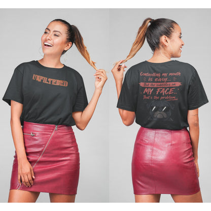 Funny oversized graphic t-shirt with sarcastic quote and cool dog design for Indian meme lovers and casual streetwear fans