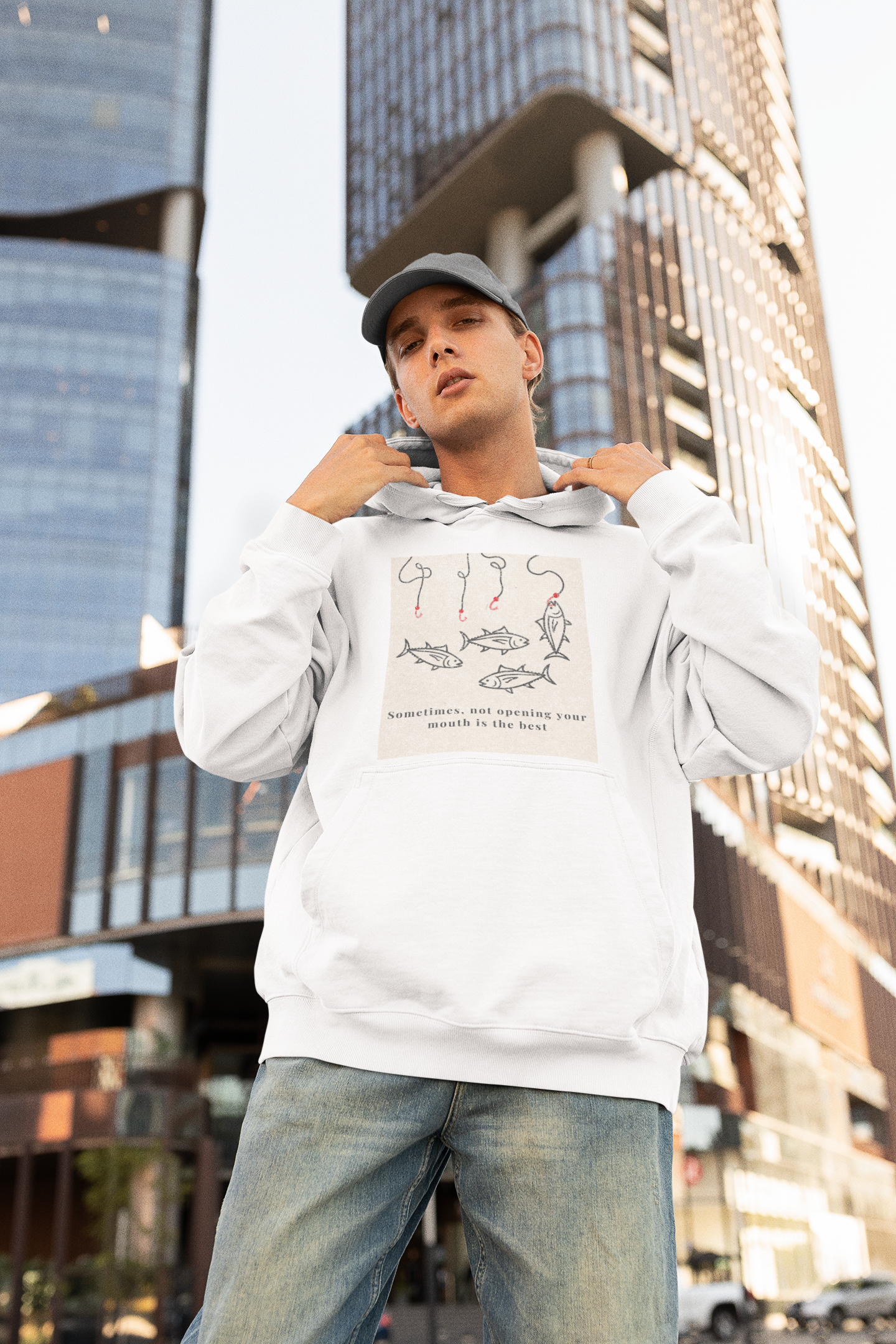 Oversized maroon unisex hoodie with aesthetic fish graphic print, Gen Z streetwear style, relaxed fit sweatshirt India